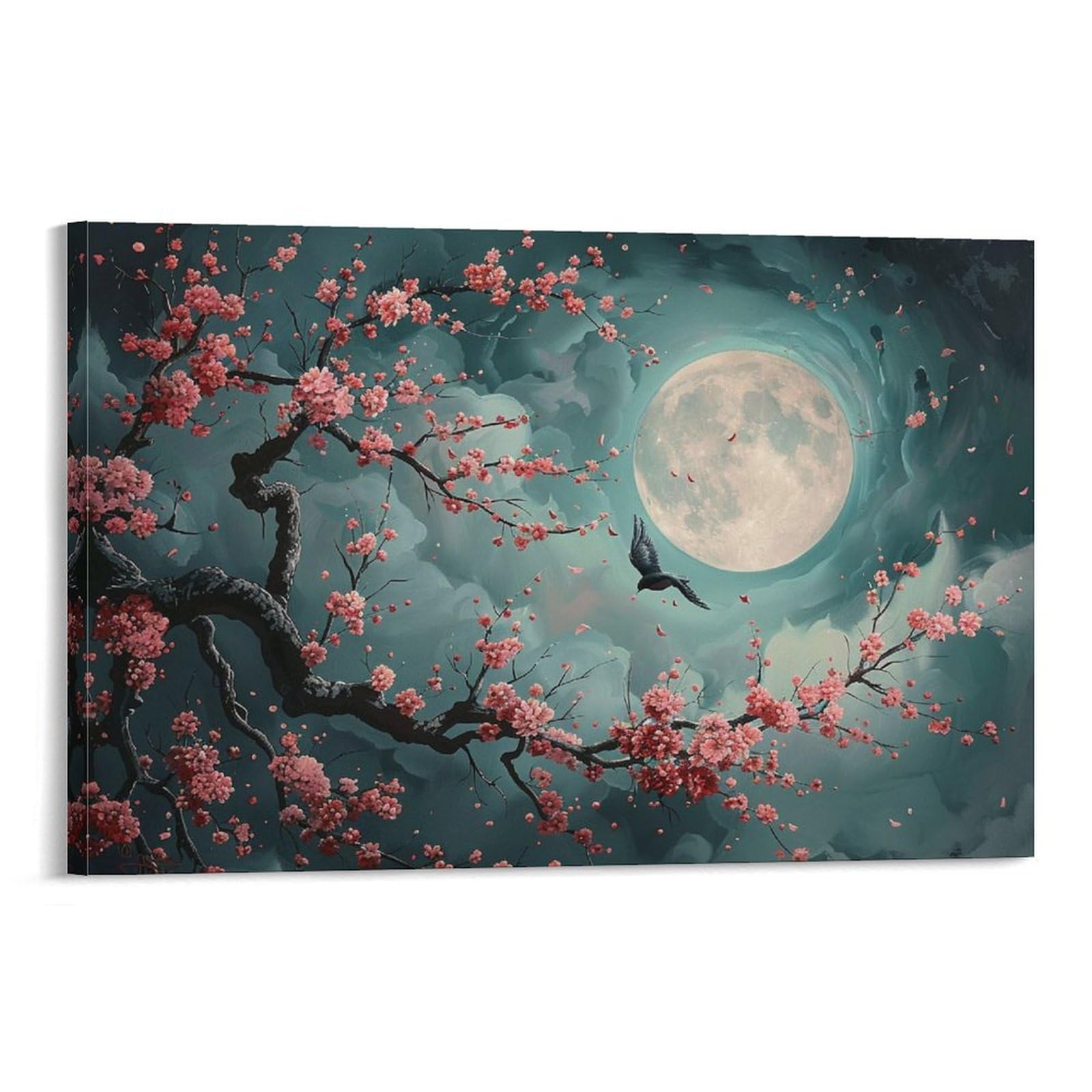 油絵 絵画 【冬の森の満月】 油絵 絵画 【冬の森の満月】